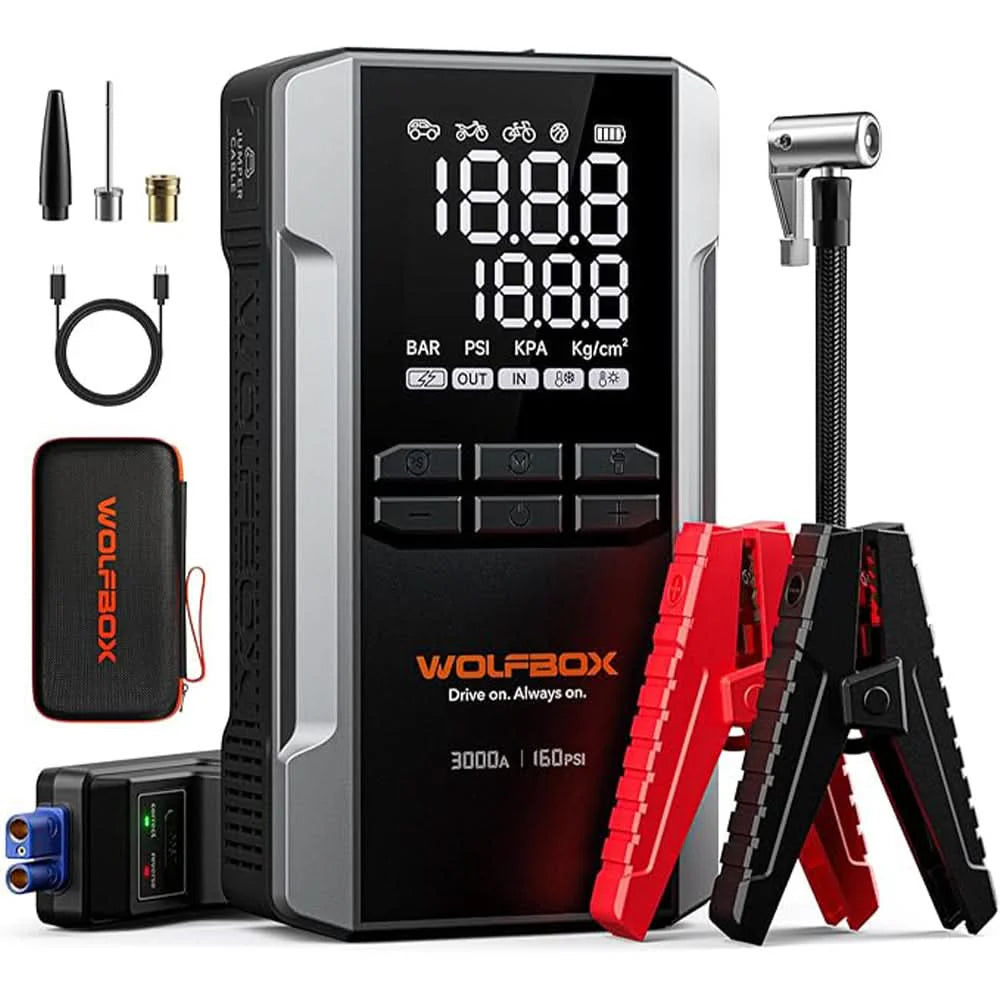 WOLFBOX 4000A Jump Starter/Inflator - Your Ultimate Roadside Companion